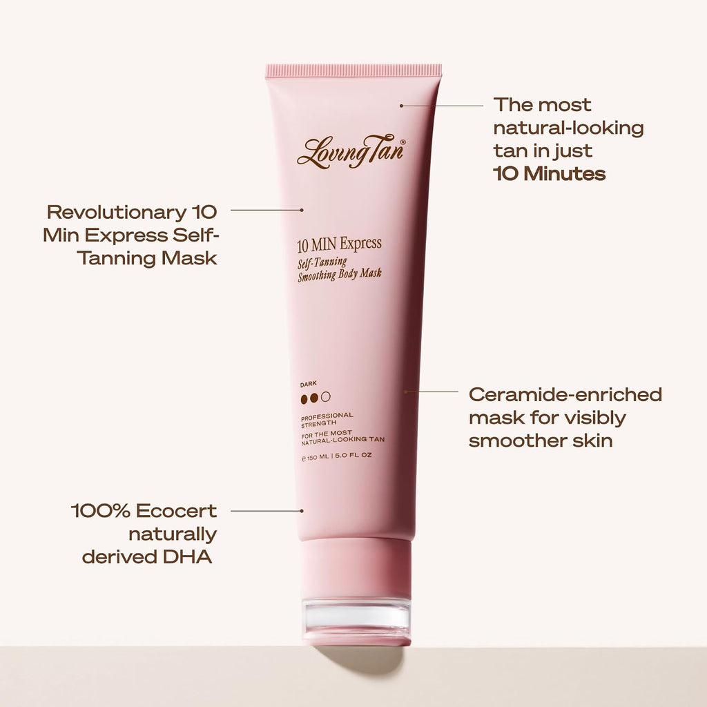 Loving Tan 10 Minute Express Self Tanner Body Mask, Dark, 5 fl oz