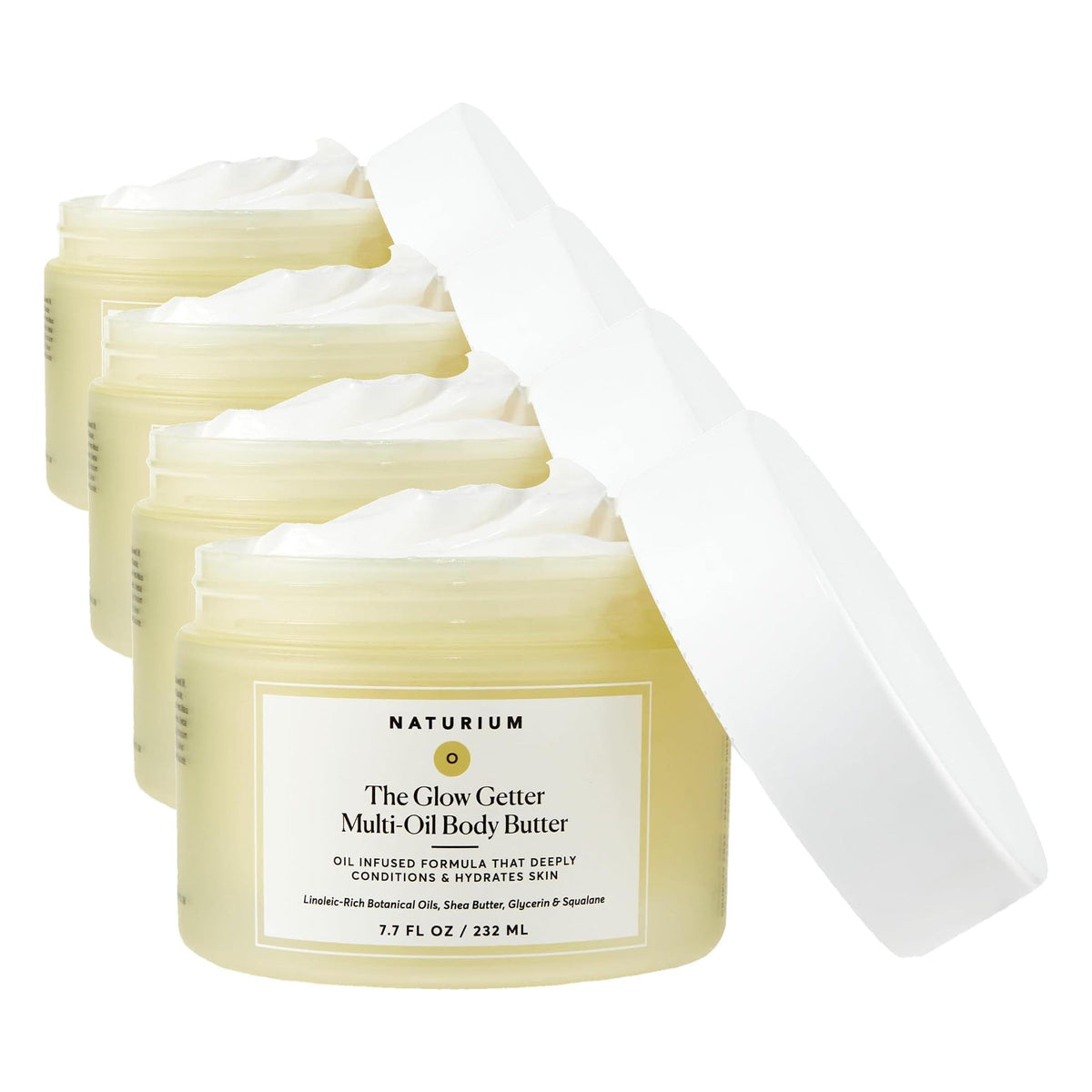 Naturium The Glow Getter Multi-Oil Body Butter, 7.7 fl oz | Nourishing Whipped Moisturizer, Oil Infused Formula with Shea Butter, Glycerin & Squalane, Deep Hydration for All Skin Types
