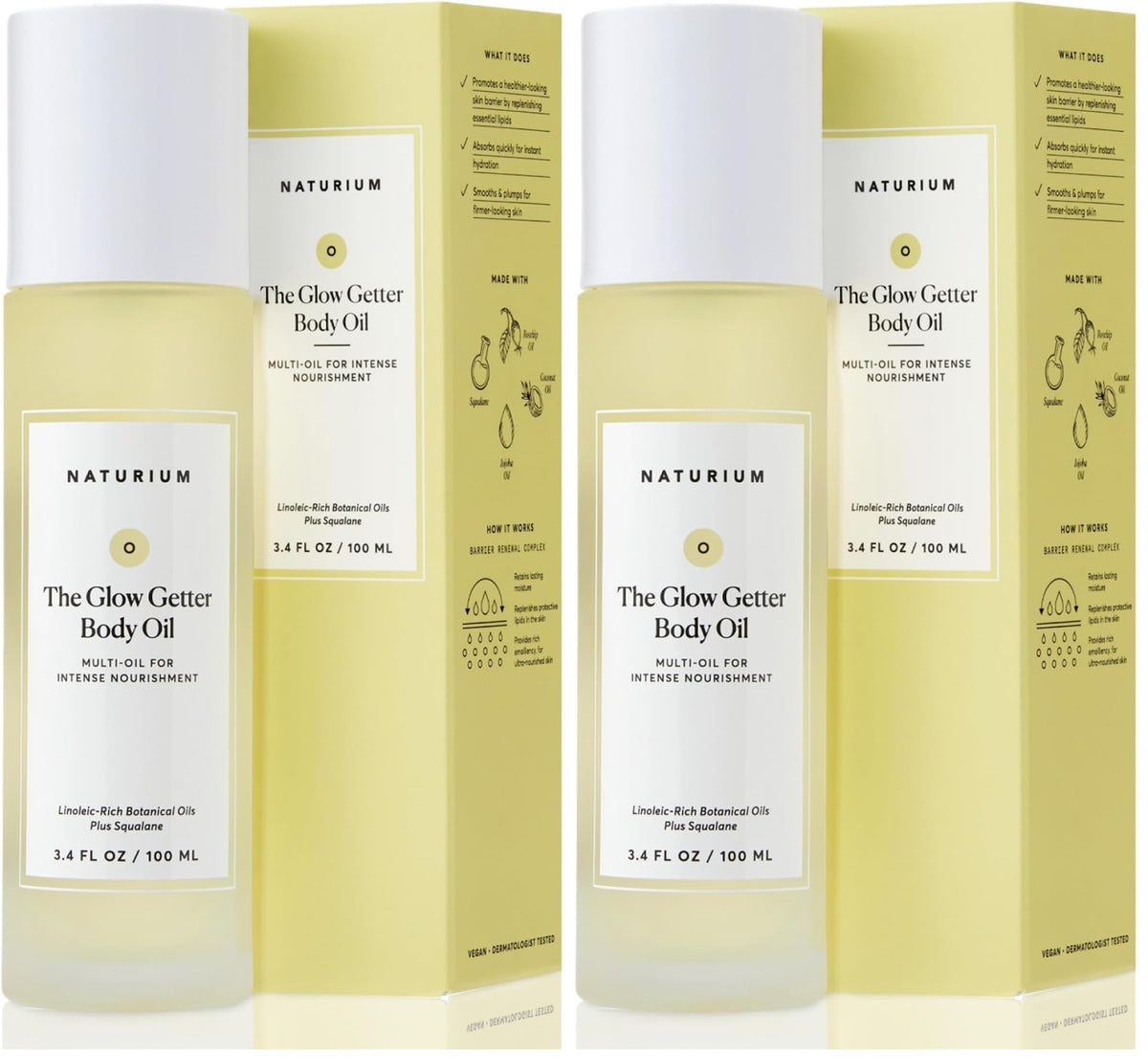 Naturium The Glow Getter Body Oil, Botanical Blend with Squalane, 3.4 oz | Hydrating & Moisturizing Body Oil, Intense Nourishment with Olive, Jojoba, Rosehip & Sea Buckthorn, Smooth & Firm Skin Finish