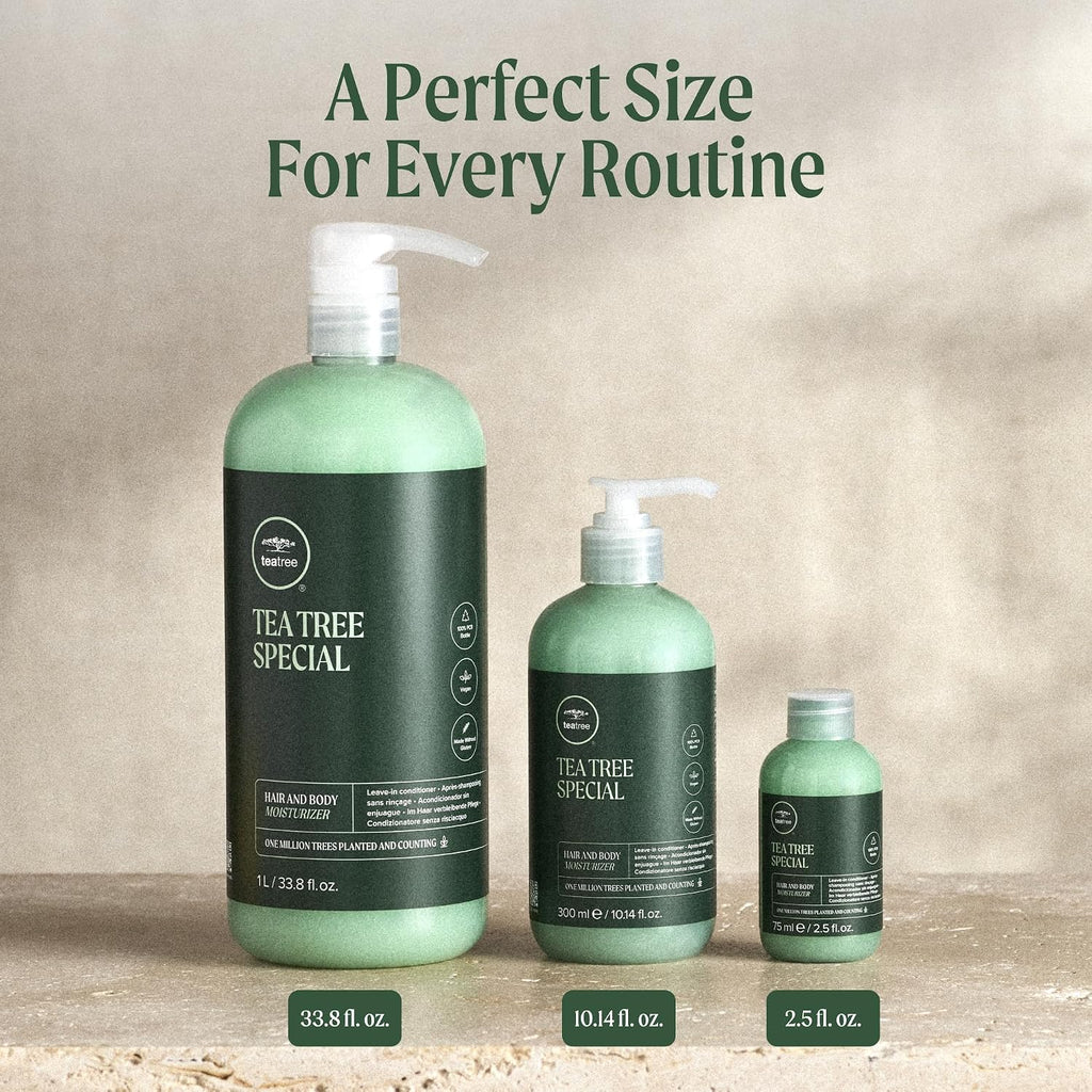 Tea Tree Hair and Body Moisturizer Leave-In Conditioner, Body Lotion, After-Shave Cream, For All Hair + Skin Types
